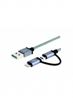 Cabo De Dados Usb 3.0 2 Em 1 Iphone / Micro Usb 1 Metro