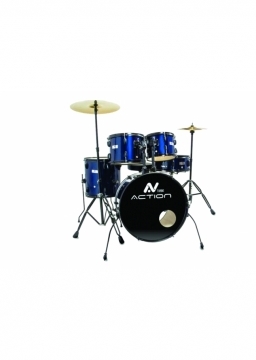 Bateria Turbo Action 22 - Azul - Ferragem Preta Turbo Music