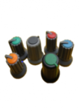 Knob Rotativo Estriado Verde Com Cinza Com Aba