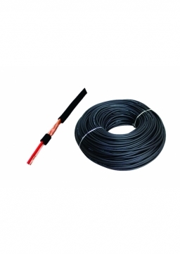 Cabo De Microfone Emborrachado 1 X 0,20 Mm Capa 6,00 Espiral Preto Rolo Com 100 Metros