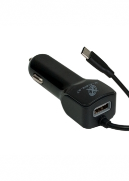 Carregador Veicular 12 V E 24 V 2,5 A Preto 1 Entrada Usb + Type C Flex