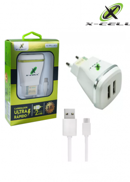 Carregador Kit 2 Usb Ultra Rapido Com Cabo Lighting 8 Pinos 3,1 A Xc-ur 3 Flex
