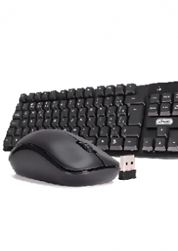 Teclado DE COMPUTADOR  Wirelles (Sem Fio) + Mouse Wirelles (sem Fio) Preto