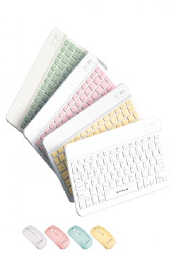 kit mouse s/ fio e teclado bluetooth -anatel-Amarelo